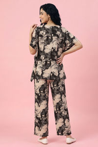 Zivame Woven Kaftan Loungewear Set - Whitecap Grey — thumbnail 2
